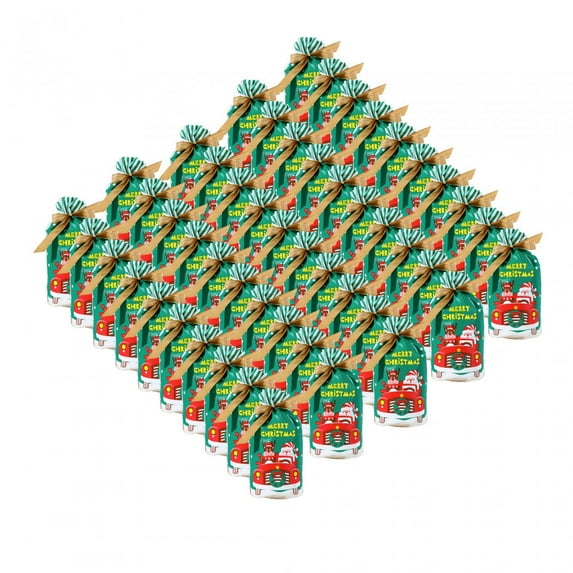 BLESIYA 50 Pieces Gift Bags Candy Bags Christmas Present Bags for Gifts with Ribbon Xmas B