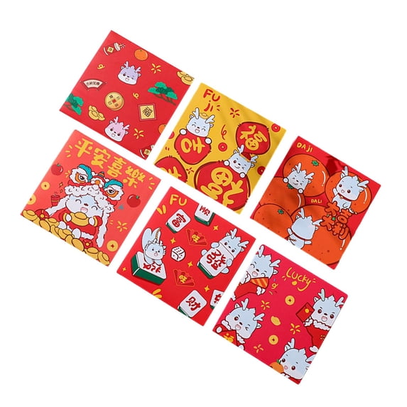 BLESIYA 6Pcs Chinese Lunar New Year Red Envelopes Gifts Envelopes for Children C