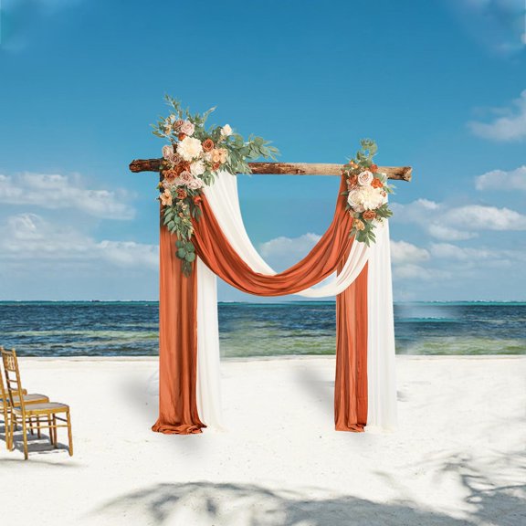 BLESIYA Artificial Wedding Arch Flowers Kit Hanging for Front Door Wedding Reception Orange
