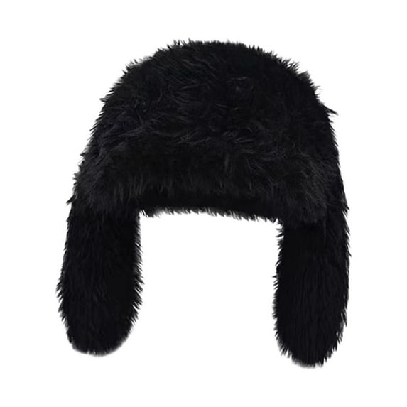 BLESIYA Bunny Long Ear Plush Hat Ski Hat Headdress Cap Cute Headwear Beanie Warm Hat for Black