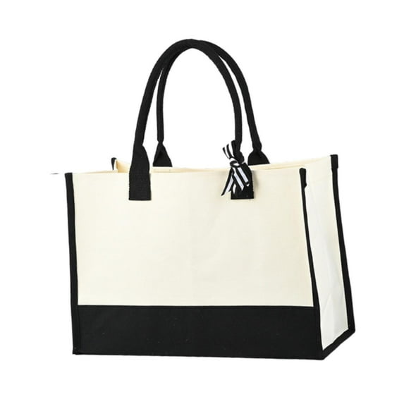 BLESIYA Canvas Tote Bag Blank Grocery Shopping Tote for Wedding Gift DIY Crafts Bags White Side
