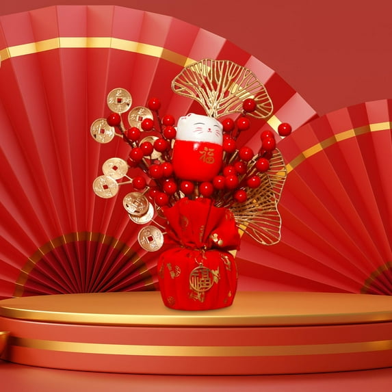 BLESIYA Chinese Lucky Tree Money Lunar New Year Decor for Party Wealth and Good Luck B