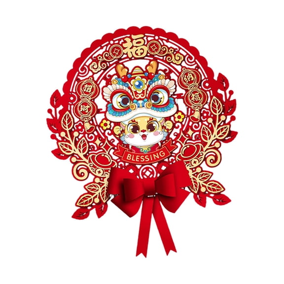 BLESIYA Chinese New Year Door Sticker Door Sign for Happy New Year Store Living Room B