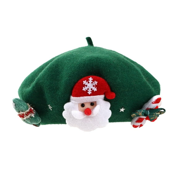 BLESIYA Christmas Hat Beanie Warm Chic Headgear Casual Elegant Womens French Green