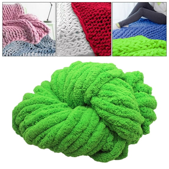 BLESIYA Chunky Chenille Yarn Gauge 7 Acrylic Fibers for Bed Hand Knitting DIY Crafts Green