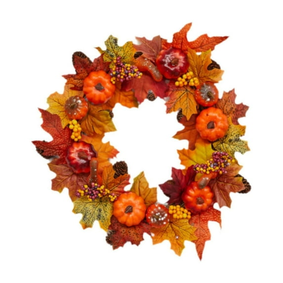 BLESIYA Colorful Autumn Wall Door Wreath Decoration Halloween Wreath for Front Porch 40CM