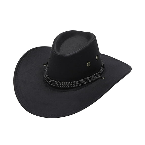 BLESIYA Cowboy Cowgirl Hat Decor Props Summer Casual Fashion Big Brim Sun Protection Hat Black