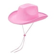 thumbnail image 1 of BLESIYA Cowboy Hat Adults Wide Brim hat for Photo Props Festival Themed Party Pink, 1 of 8