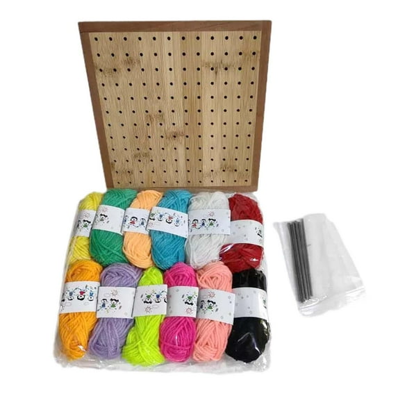 BLESIYA Crochet Blocking Board Hole Board with 8 Steel Rod Pins Square Crochet Board