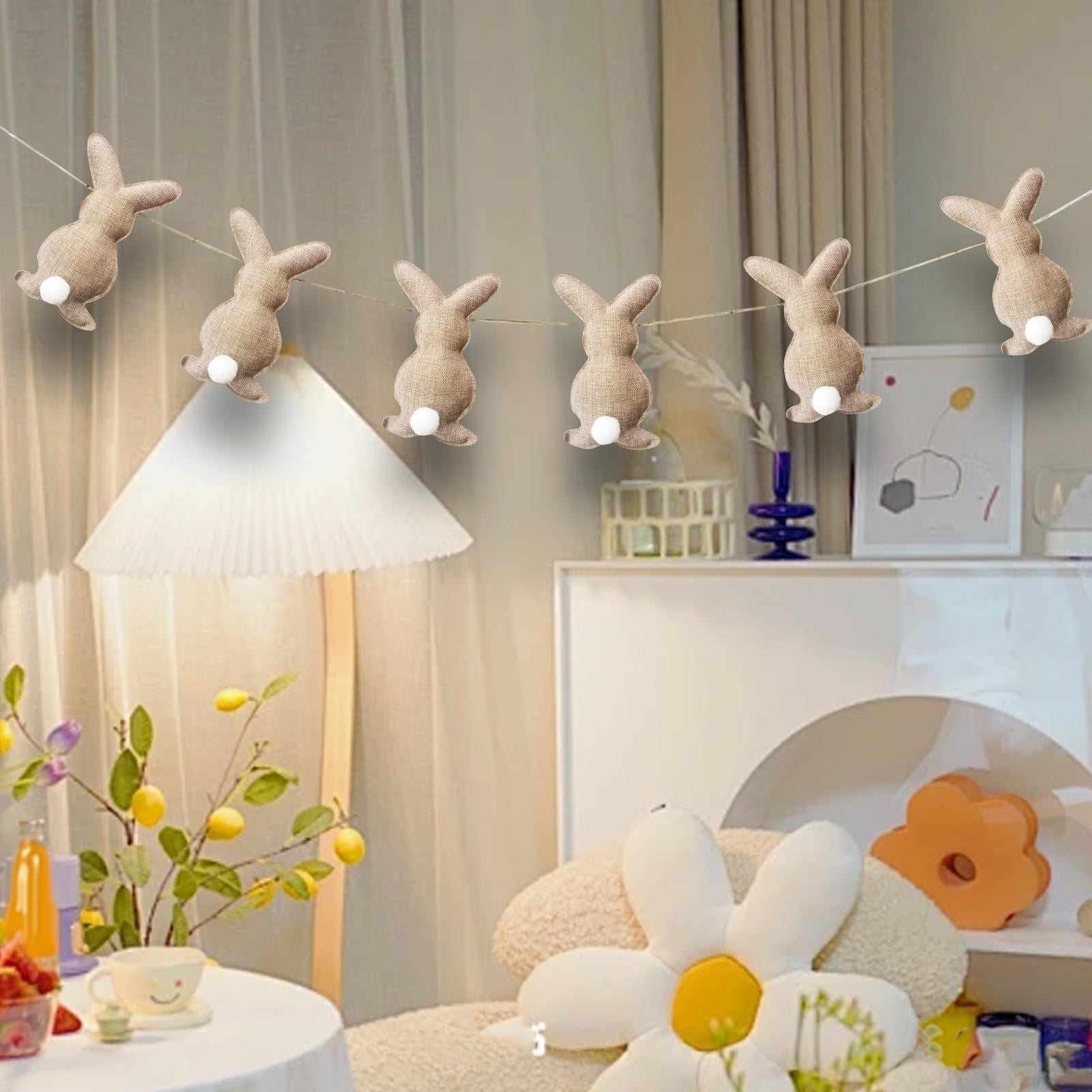 BLESIYA Easter Banner Bunny Banner for Farmhouse Spring Themed Party Favors Supplies