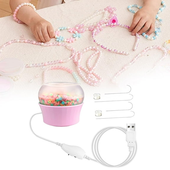 BLESIYA Electric Bead Machine Bead Making Machine Automatic Bead Making Machine USB Bead Pink