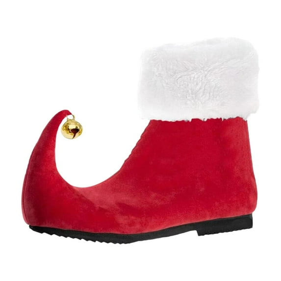 BLESIYA Elf Shoes Comfortable Booties Boot for Adults with Bells Red Christmas 45
