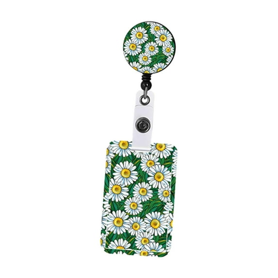 BLESIYA ID Card Holder with Crocodile Clip Credit Vertical Floral