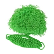 BLESIYA Knit Bearded Hats Headgear Prop Knitted Hat for Hiking Halloween Snow Sports green adult