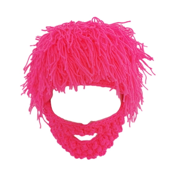 BLESIYA Knitted Hat Fancy Dress Warm Knitted Beanie for Running Skating Snowboarding Dark Pink L