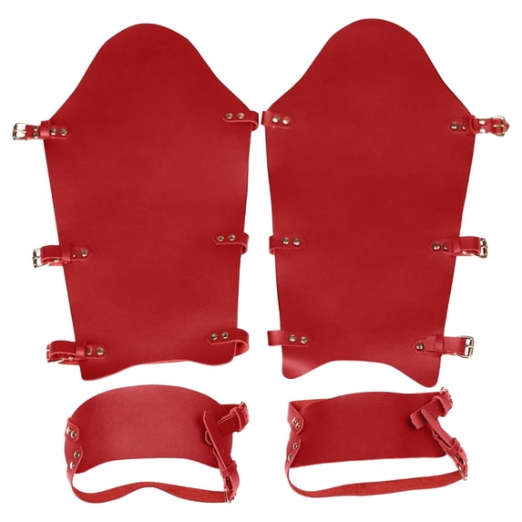 BLESIYA Pirate Boot Covers Leg Guards Gift Novelty Medieval Leg Covers for Photo Red