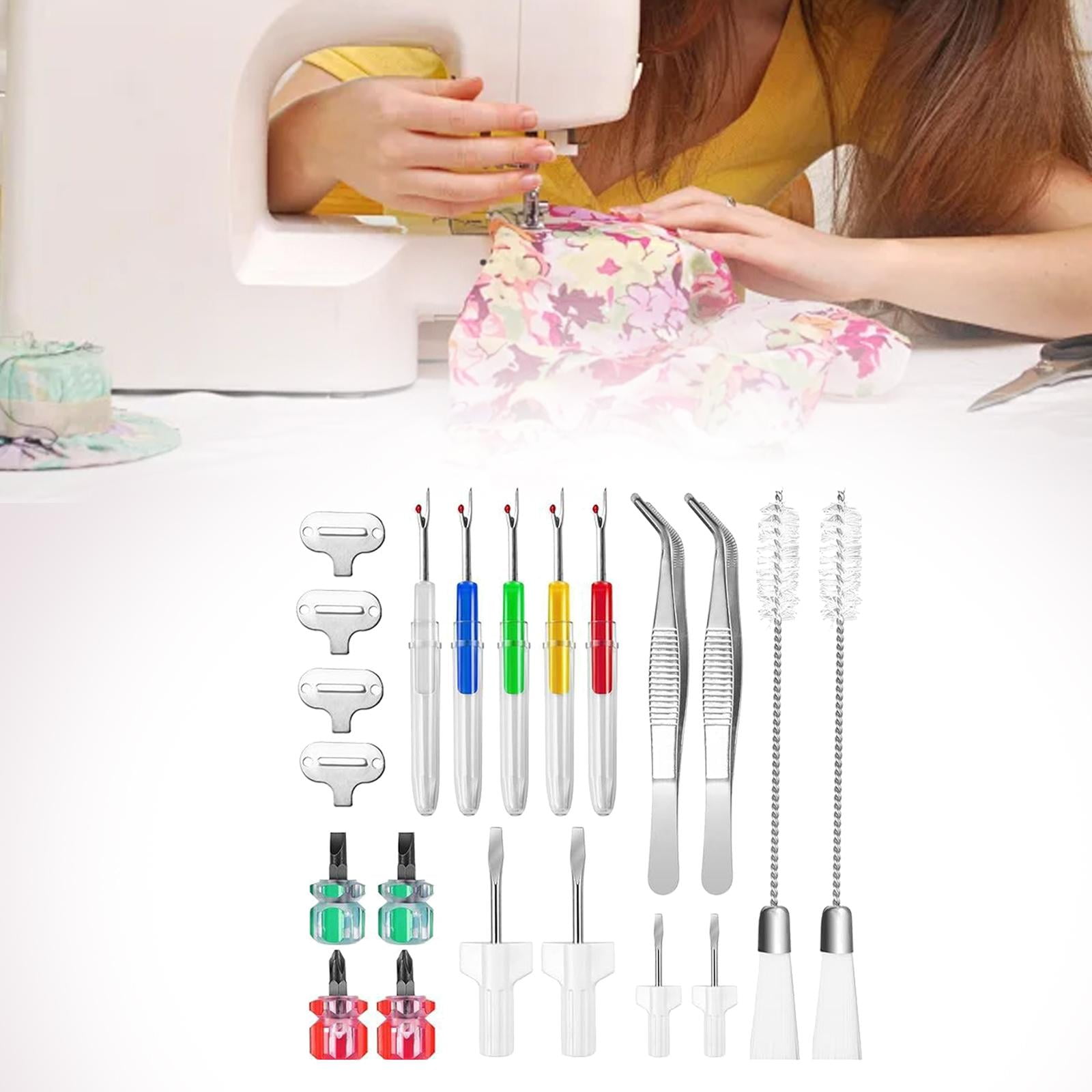 BLESIYA Sewing Machine Cleaning Kit Different Size Screwdrivers Serger Cleaner Tools