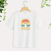 BLESIYA Women Letter Printed T Shirt Fashion Round Neck Tee for Home Climbing Street XL