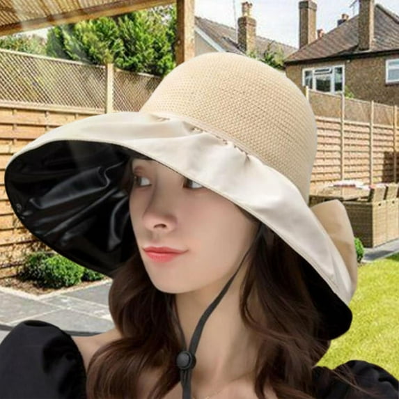 BLESIYA Womens Sun Hat Wide Brim Lightweight Fashion Sun Visor Hat Sunhat Summer Hat Beige