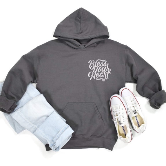 BLESS YOUR HEART Graphic Unisex Fleece Hooded Sweatshirt