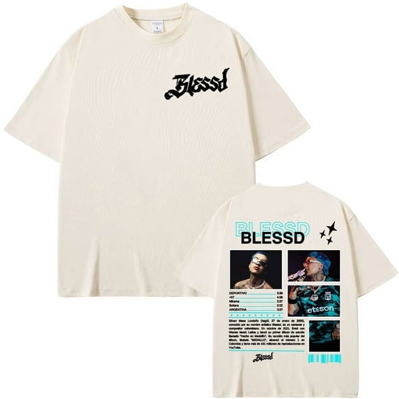 BLESSD BENDECIDO 2025 Tour Merch T-Shirt - Unisex Cotton High Quality 90s Retro Harajuku Short Sleeve, Fashion Streetwear T-shirts for Men