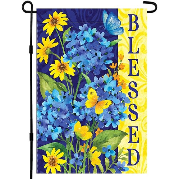 BLESSED Garden Flag 12x18 Inch Double-Sided Outdoor Spring Summer Flowers Spring Summer Decorations for Home Porch & Yard Outdoor Decoration