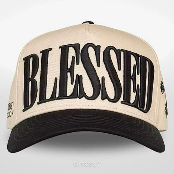 BLESSED Hat, Inspirational Embroidered Baseball Cap with Bold Statement Design, Adjustable Unisex Dad Hat for Men and Women, Perfect for Casual Outfits, Streetwear, Outdoor Activities and Daily Wear