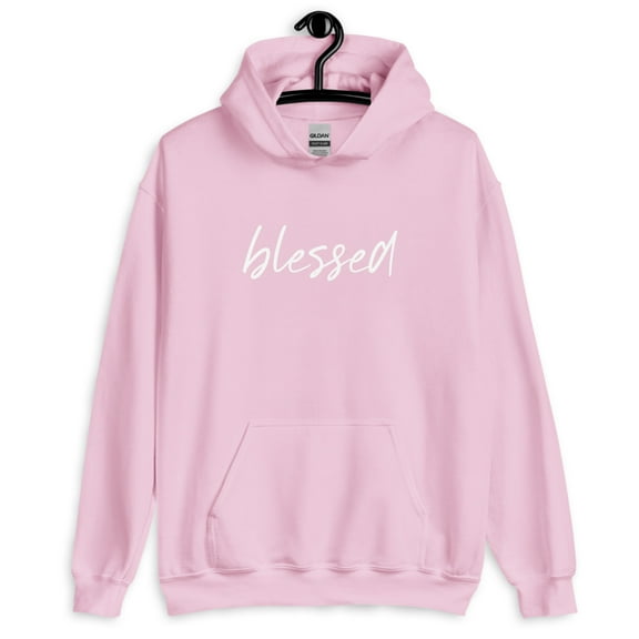 BLESSED Unisex Hoodie (Light Pink, M)