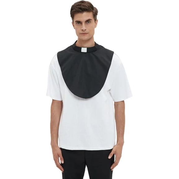 BLESSI Unisex Clergy Tab Collar Dickey Clerical Dickey Bib Collar with Insert White Collar Tab