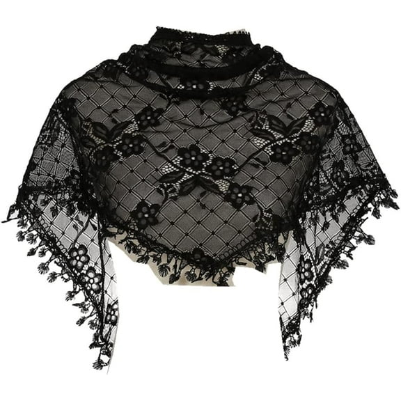 BLESSI Women Catholic Florals Checks Mantilla Head Veil triangle Lace Mantilla Floral Veil