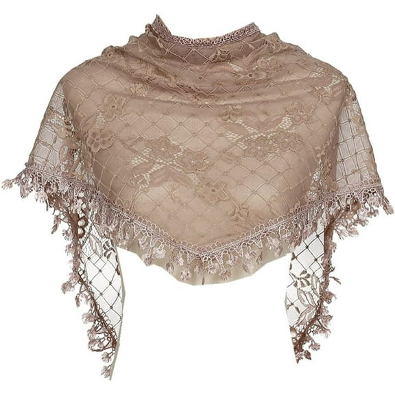 BLESSI Women Catholic Florals Checks Mantilla Head Veil triangle Lace Mantilla Floral Veil