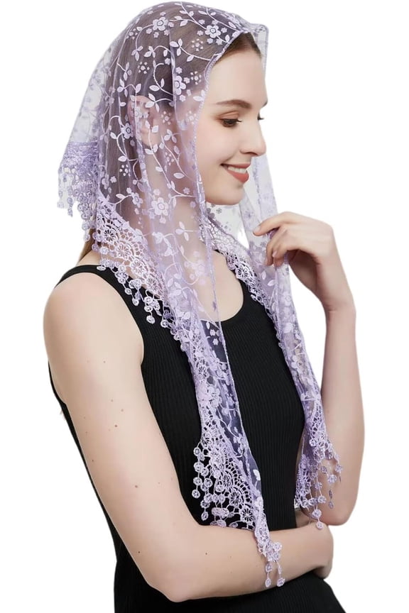 Women Catholic Mantilla Head Covering Scarf Church Chapel Veil Wedding Veil