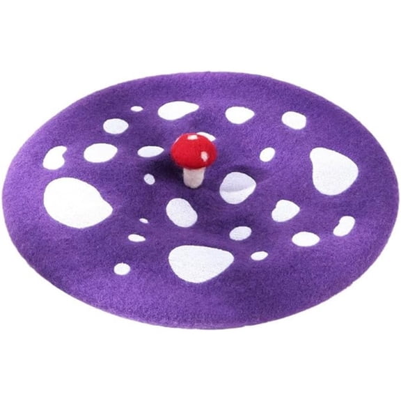 BLESSI Women's Cute Beret Cap Painter Hat Sweet Hat Beanie Lolita Wear Mushroom Pattern