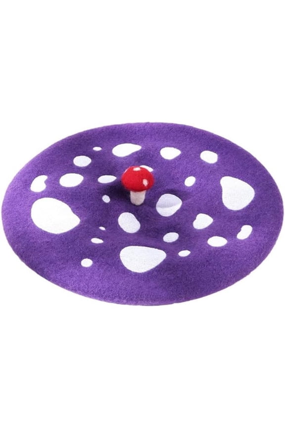 Women's Cute Beret Cap Painter Hat Sweet Hat Beanie Lolita Wear Mushroom Pattern