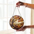 BLESSING DECOR Autumn Tree Stained Glass Sun Catcher: Fall Season ...