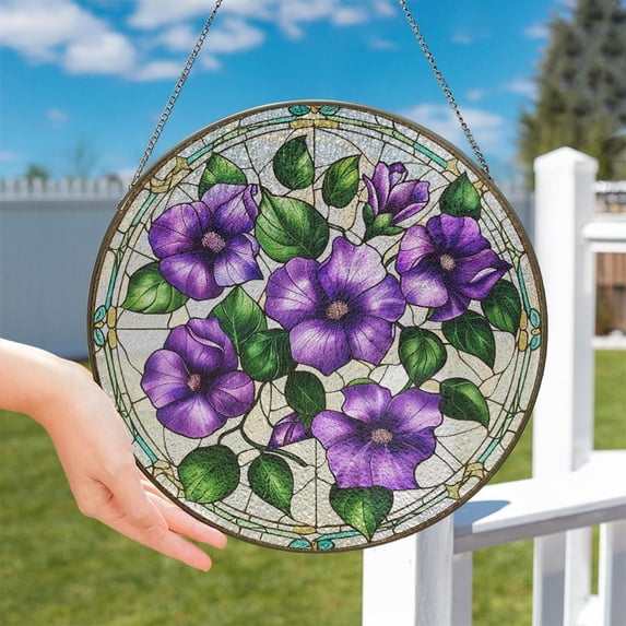 BLESSING DECOR Violet Flower Suncatcher, Violet Flower Window Hanging ...