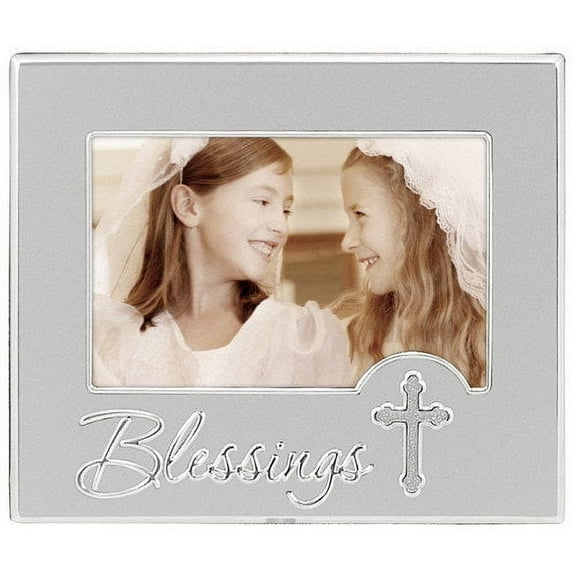 BLESSINGS Silver Holy Cross frame by Malden Design - 4x6