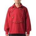 thumbnail image 1 of BLESSUME Medieval Men Shirt Steampunk Brushed Twill Bib Shirt Western Cowboy Tops Engineer Shirt, 1 of 8