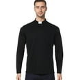 thumbnail image 1 of BLESSUME Men's Clergy Tab Collar Polo Shirt Long Sleeve Pastor Minister Preacher Shirt Priest Tops, 1 of 6