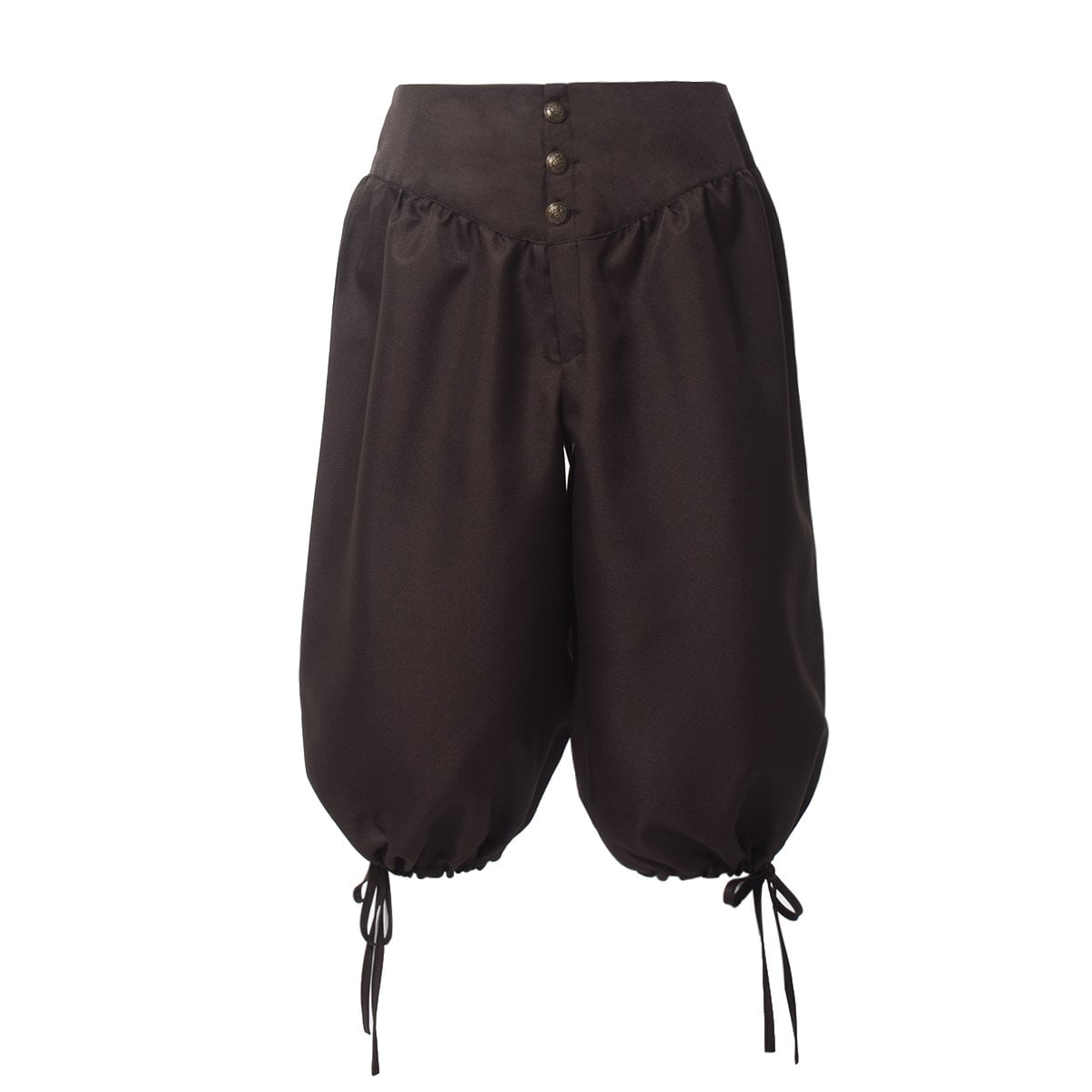 BLESSUME Middeleeuwse Piratenbroek – Renaissance Kostuumbroek, Losse Pasvorm, Polyester, Bruin, XL, Met Elastische Taille- En Kniebanden