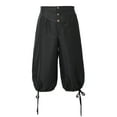 thumbnail image 1 of BLESSUME Men's Renaissance Pants Medieval Viking Trousers Pirate Costume Back Lace Up Shorts, 1 of 8