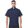thumbnail image 1 of BLESSUME Mens Clergy Tab Collar Polo Shirt Short Sleeve Pastor Minister Preacher Blouse and Tops, 1 of 7