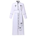 thumbnail image 1 of BLESSUME Mens Priest Cassock Pastor Robe Church Robe Clergy Roman Cassock Belt, 1 of 9