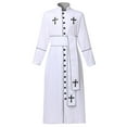 thumbnail image 1 of BLESSUME Mens Priest Cassock Pastor Robe Church Robe Clergy Roman Cassock Belt, 1 of 9