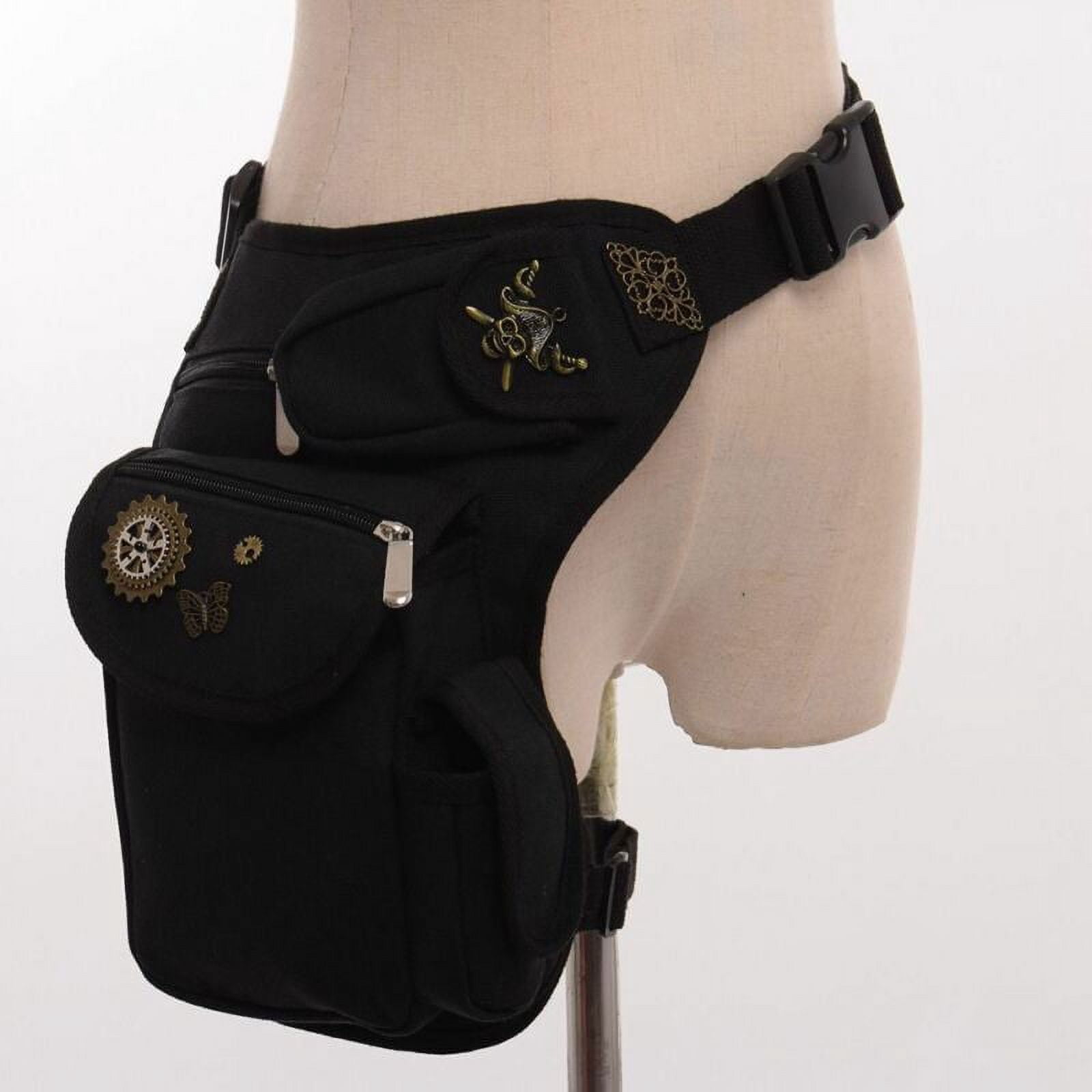 Halloween Steampunk Retro Motorcycle Lady Shoulder Bag - Gothic Rock Waist Pack, Crossbody Bag