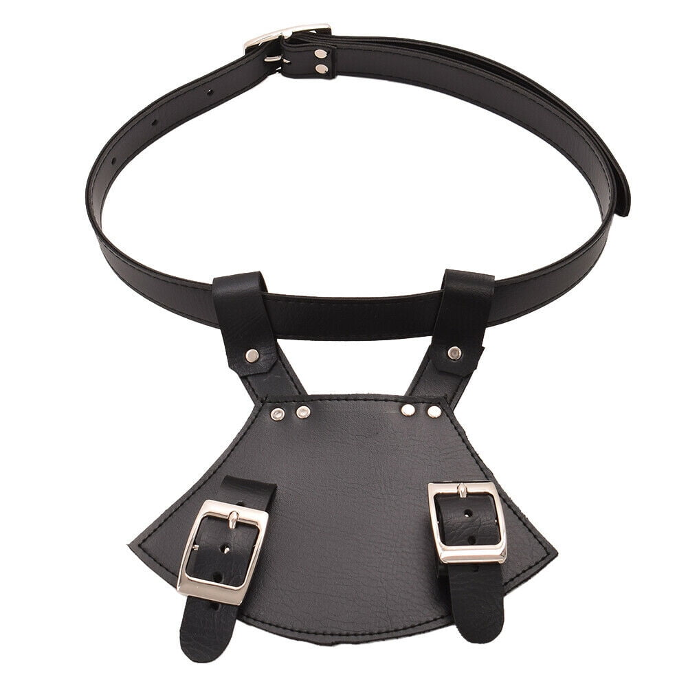 Black Medieval Two Buckle Sword Frog Holster Belt Rapier Scabbard Holder Belt