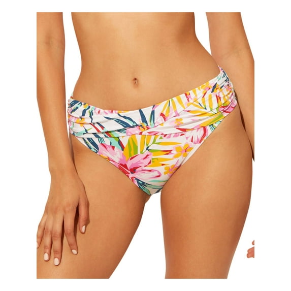 BLEU Women's Multi Color Floral Stretch FOLDOVER Full Coverage Hipster Swimsuit Bottom 12