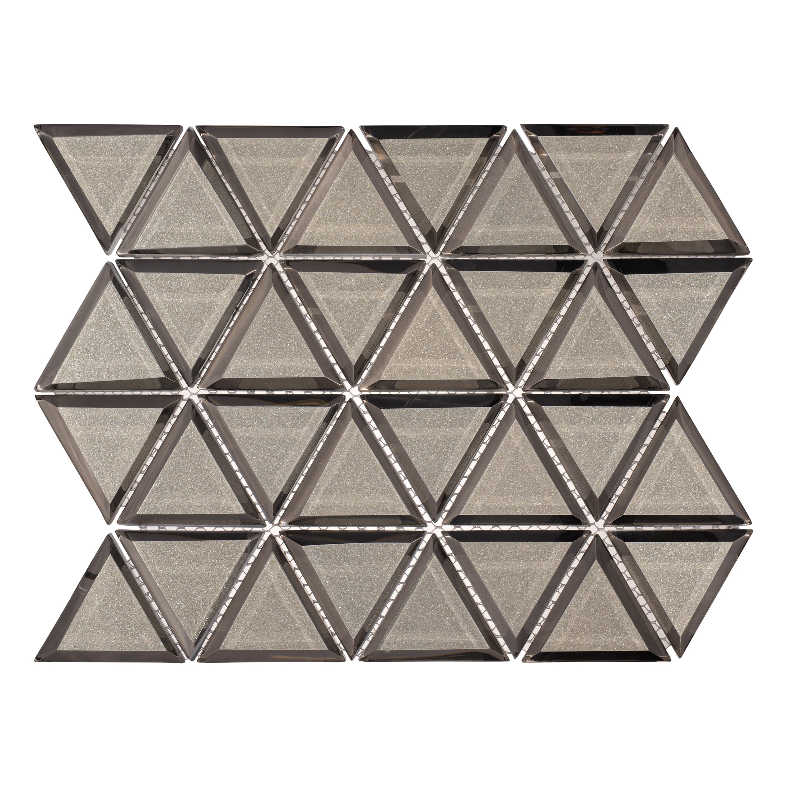 Bluester Beveled Mirrored Glass Mosaic Wall Tile Sheet