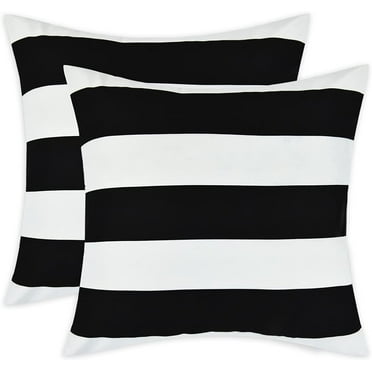 BLEUM CADE 2 Pack Throw Pillow Covers,Black and White Striped Pillow Covers 20 x 20 inch,Outdoor Pillows Couch Cushion Cover, Farmhouse Decorative Pillow Case for Sofa Couch
