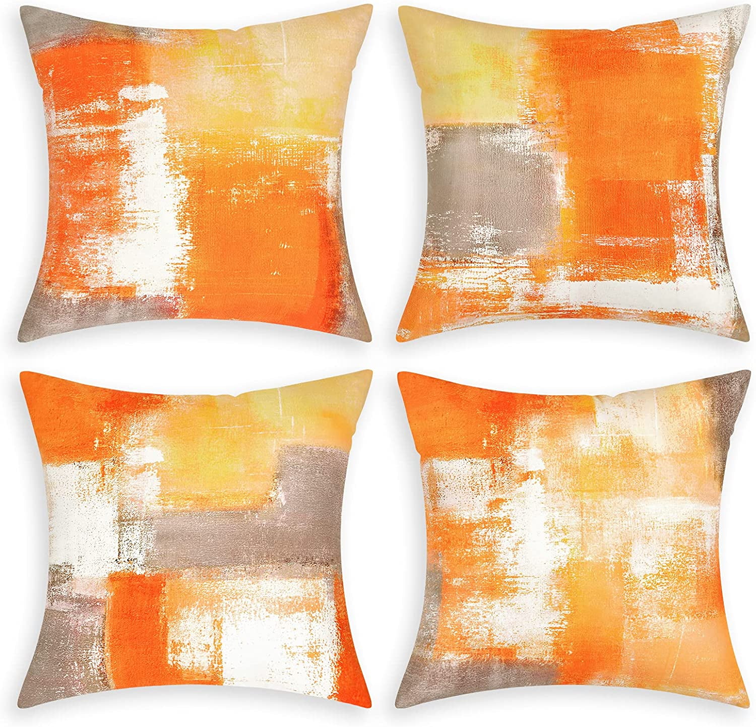 BLEUM CADE Fall Throw Pillow Covers Set of 4,Burnt Orange Outdoor